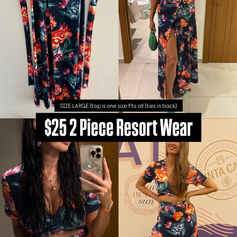 Floral Two-Piece Resort Wear